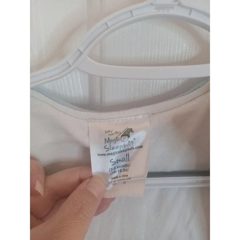 Baby Merlin's Magic Sleep Suit Blue Infant 3-6‎ Months Zip Up Stained Collar